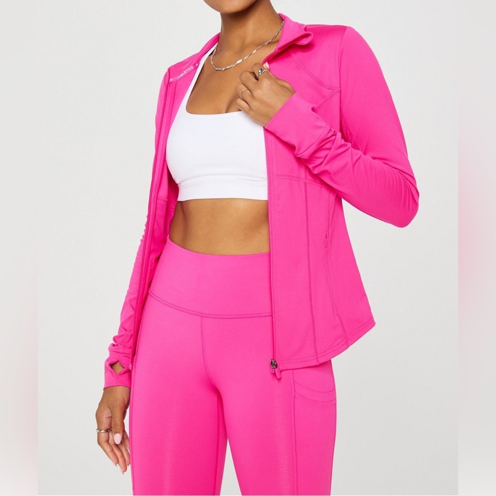 Fabletics - never worn / Women’s Pink Track Jacket - Athletic Full-Zip - Picture 2 of 4